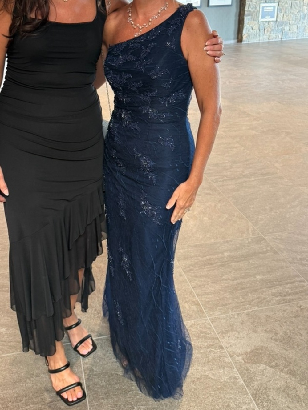 Women’s One-Shoulder Navy Evening Gown